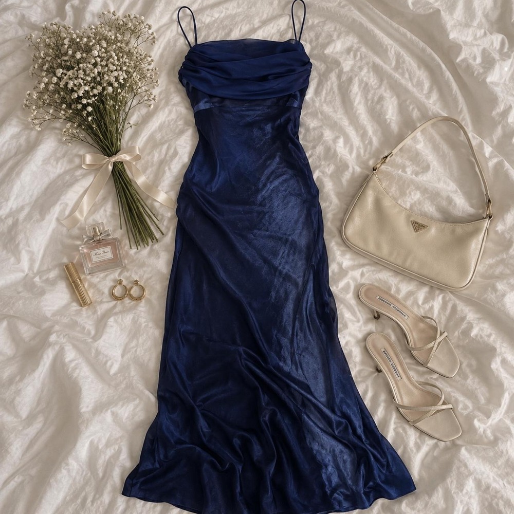 Blue fairy prom dress